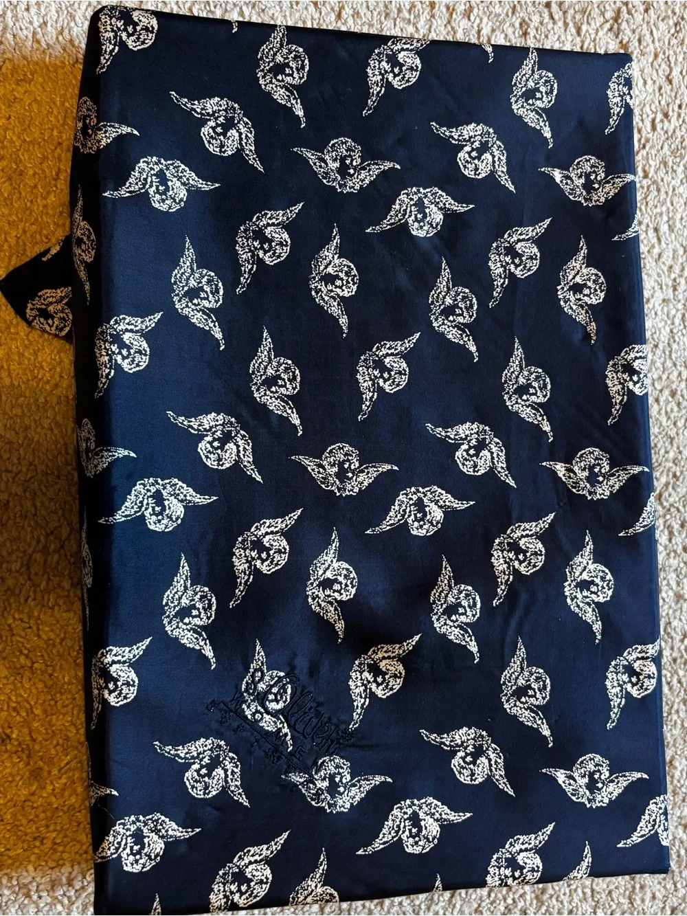 S.Oliver women's Navy Blue Bird-Print  100% silk Pajama Set made in Germany